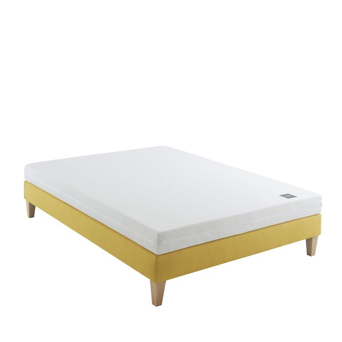 Ensemble matelas junior mousse sommier et pieds Aurore 100 - SOMEO 130x200 - Blanc - Fabriqué en France - Someo Ensemble matelas junior mousse sommier et pieds Aurore 100 - SOMEO 130x200 - Blanc - Fabriqué en France - Someo