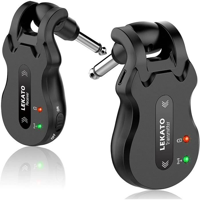 Système Sans Fil Pour Guitare/basse - Émetteur + Récepteur Rechargeable - Portée 50m - Audio Haute Fidélité - Pour Scène Ou Studio