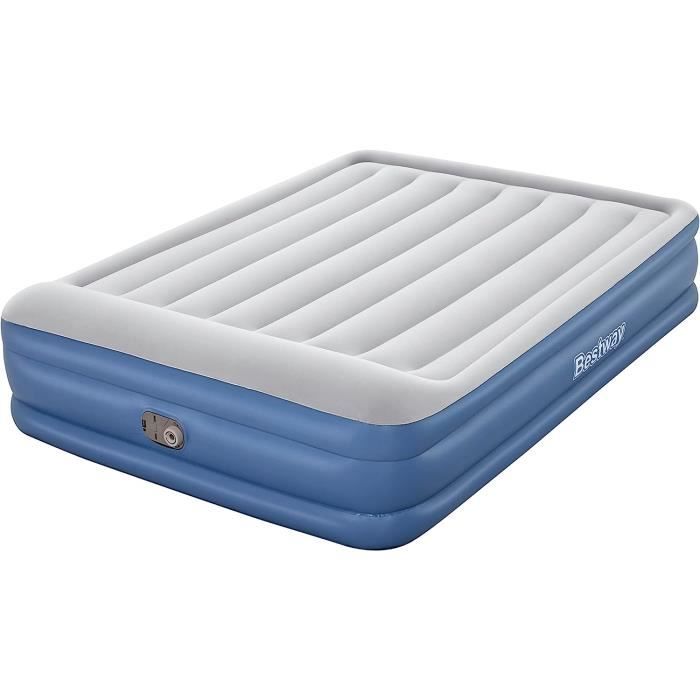 Matelas Gonflable - AUFUN - 195 X 152 X 46 Cm - Pompe électrique Intégrée - 2 Places - PVC Résistant - Sport
