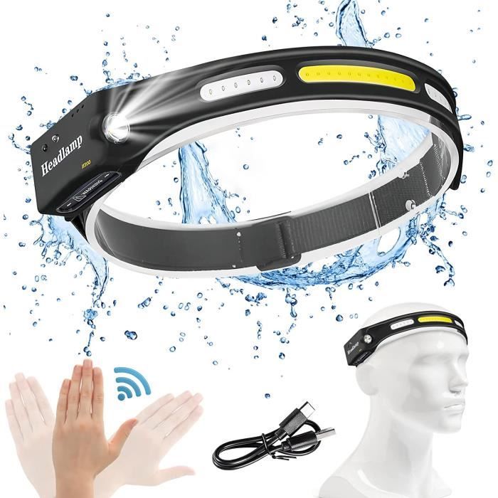 2x Lampe Frontale LED Avec Détecteur De Mouvement, Rechargeable USB Ipx65 Etanche Jogging Velo Course Peche 90730074 2x Lampe Frontale LED Avec Détecteur De Mouvement, Rechargeable USB Ipx65 Etanche Jogging Velo Course Peche 90730074