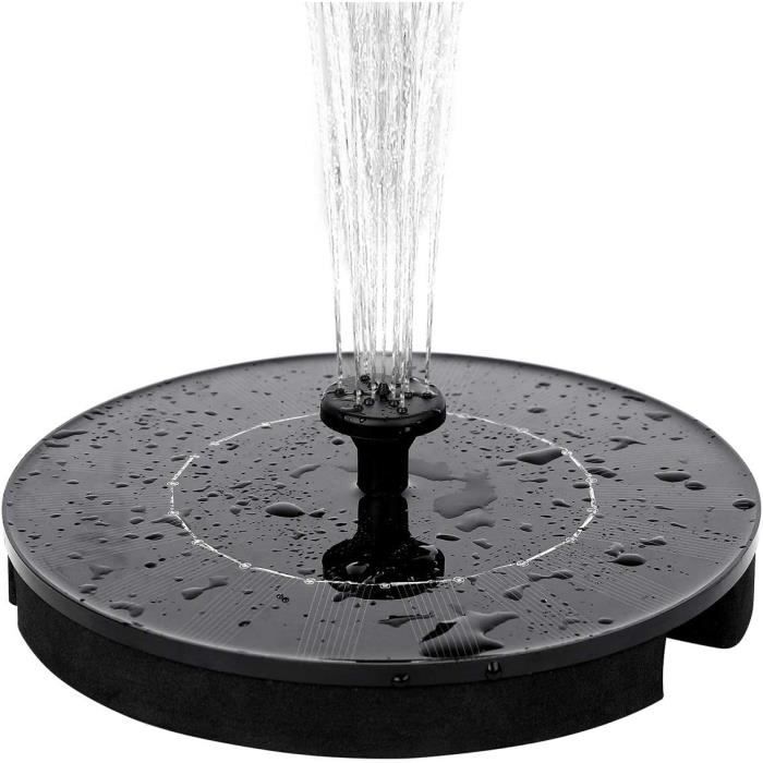 Fontaine Solaire Flottante 45 Cm - Bol Beige/gris Vintage - Décoration Jardin Avec Jet D'eau Solaire