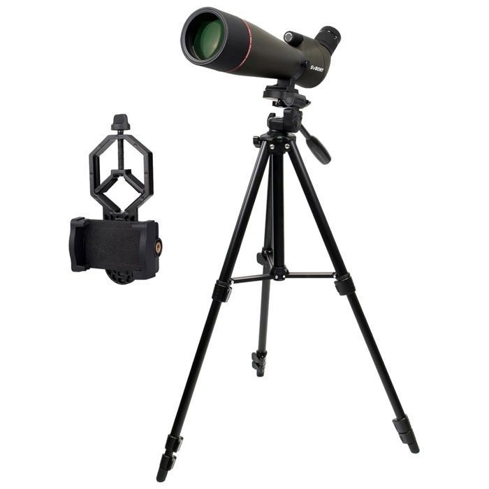 Longue-vue 20-60x80 – HD Bak4 Porro – Double Mise Au Point – IPX7 étanche – Avec Trépied Et Adaptateur Téléphone – Observation Oiseaux Et Nature