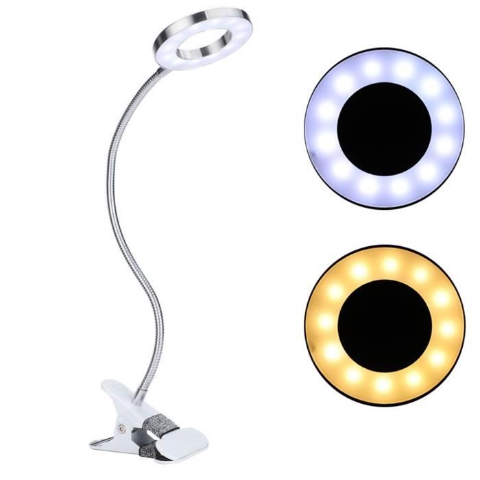 TMISHION Lampe de maquillage USB Cercle Maquillage Lampe Sourcils Lèvres Tatouage Salon De Beauté Bureau Led Lumières avec Clip