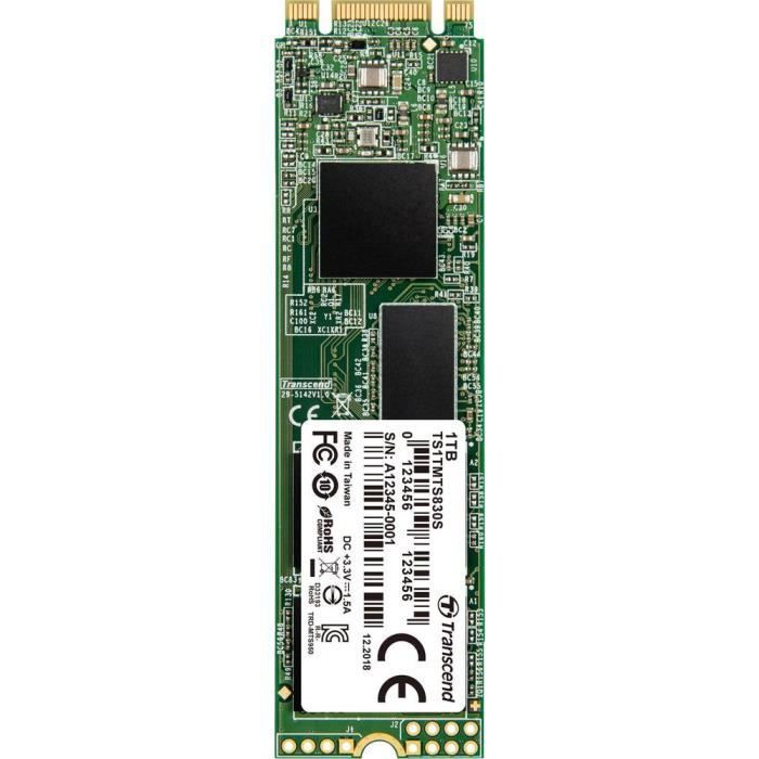 Vente Disque SSD TRANSCEND Disque SSD interne 830S - 1 To - M.2 2280 - SATA 6Gb/s pas cher