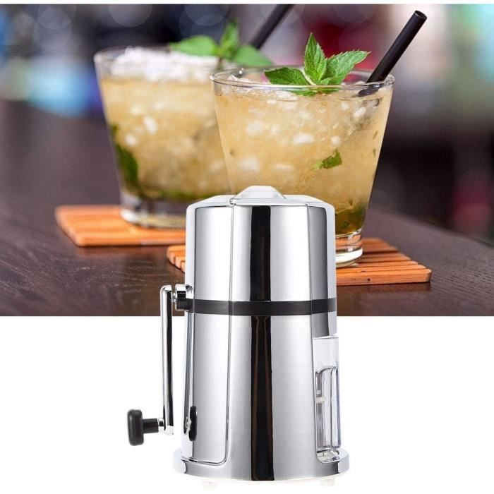 Broyeur à Glace Manuel Portable à Manivelle - Outil Cuisine Pour Cocktails Mojito - 23,9*16*12cm