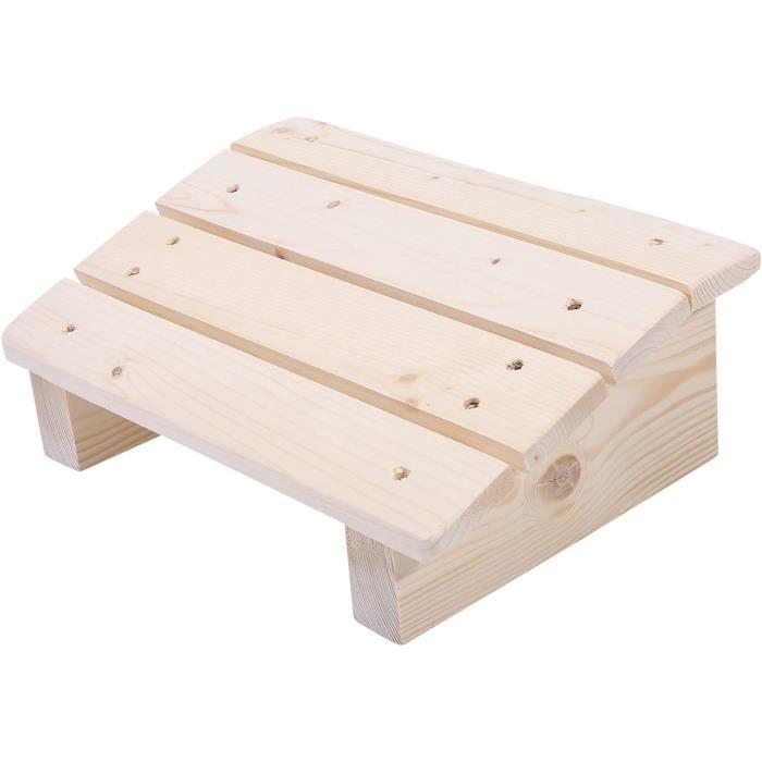Repose-pieds En Bois Naturel Incliné Antidérapant - Compact, Portable, Pour Bureau, Spa, Salon - Confort Ergonomique