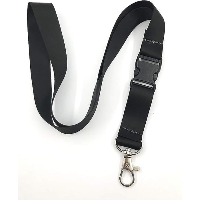 Lot De 2 Tours De Cou Porte-clés Molain - Nylon Noir - Longueur 44.5 Cm - Neuf