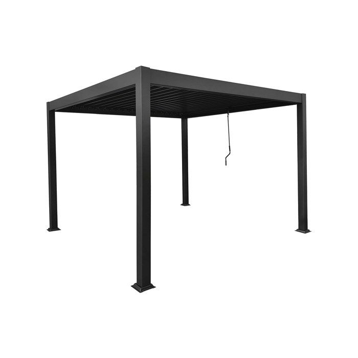 Pergola bioclimatique autoportante en aluminium avec lames orientables - 9 m² - anthracite - AMALFI
