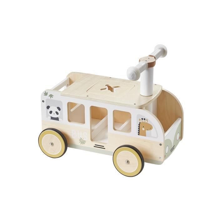 VERTBAUDET Porteur bus doudous HANO en bois multicolore TU
