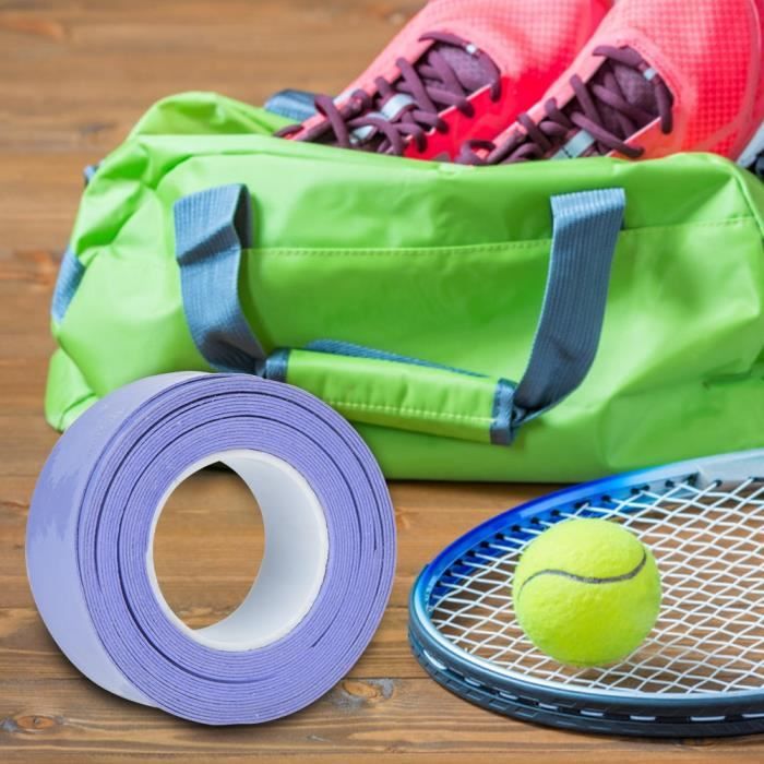 Ruban adhésif de poignée de tennis - Ruban adhésif antidérapant de badminton  pour raquettes de tennis, raquettes de badminton et overgrips (noir + bleu  + rouge + jaune