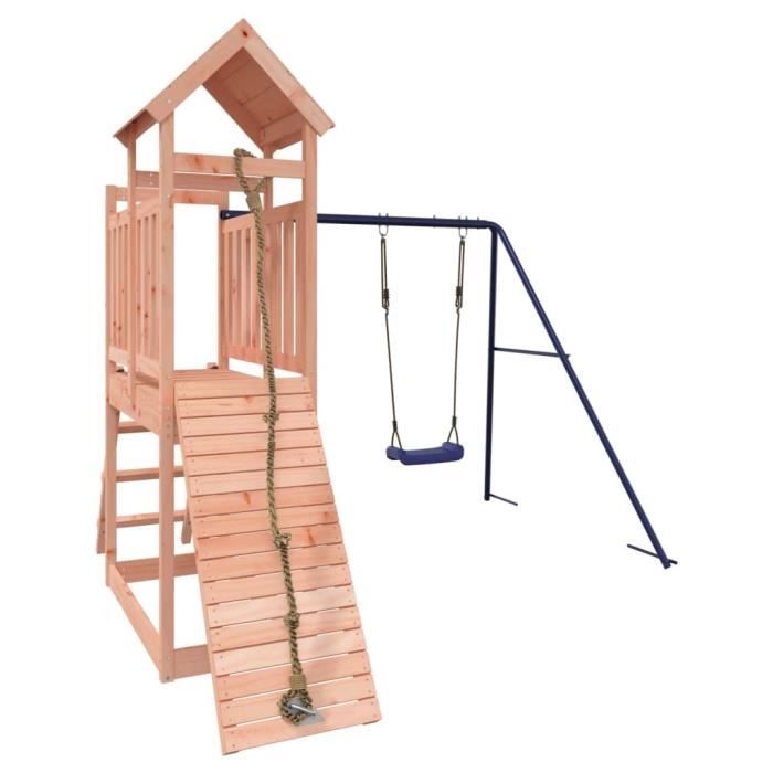 Fafeicy Maisonnette de jeu avec mur d'escalade bois de pin imprégné AB3155965 FA001