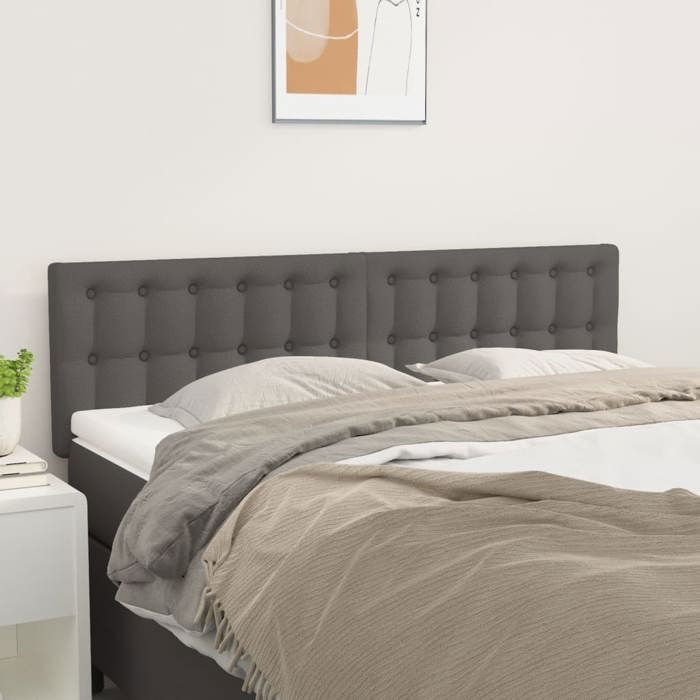 vidaXL Têtes de lit Gris 144x5x78/88 cm Similicuir 346468