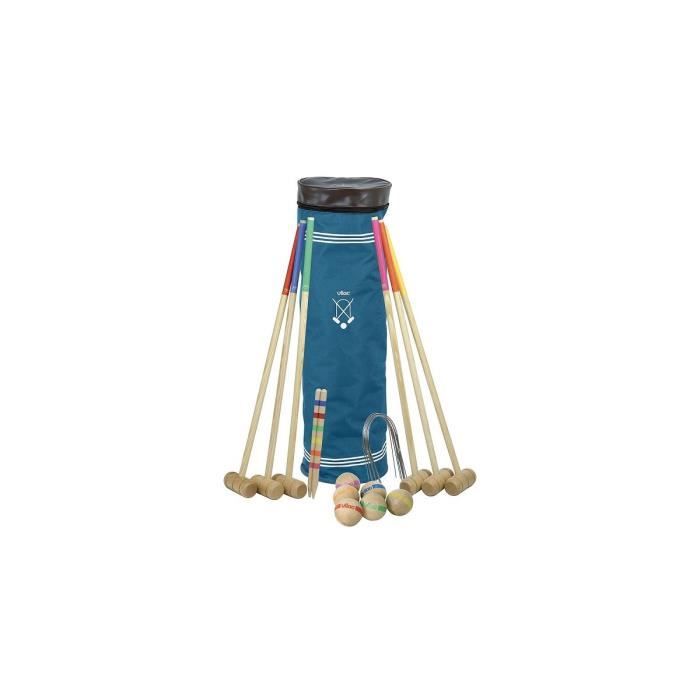 Jeu de croquet traditionnel en bois VILAC - Maillet 80 cm - 6 joueurs - Pour enfant et famille - Made in France