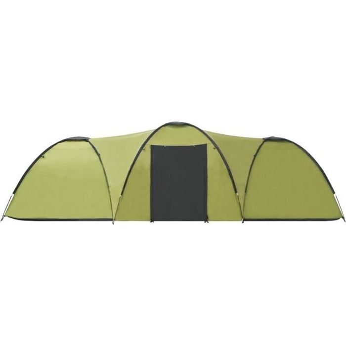 Tente igloo de camping 650x240x190 cm 8 personnes Vert LVD