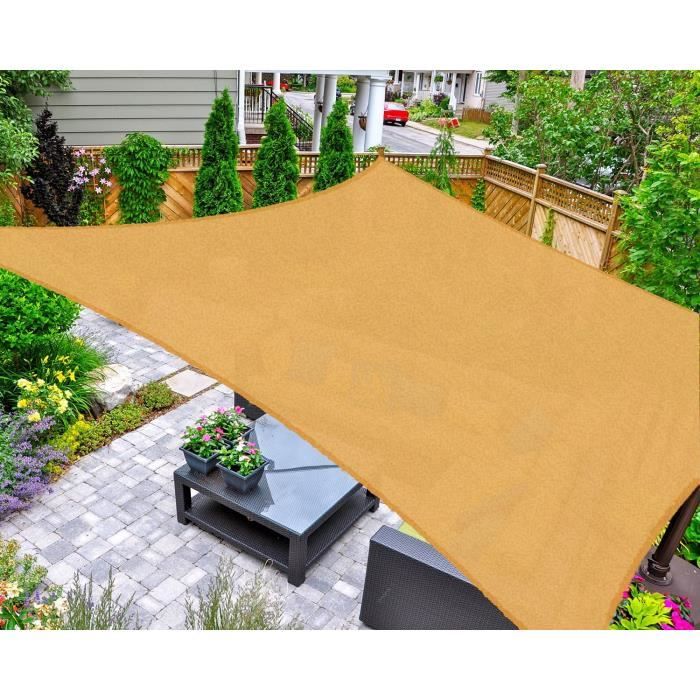 Voile d'ombrage carré en HDPE - WIRLSWEAL - 4x4m - Protection UV pour jardin, terrasse ou camping