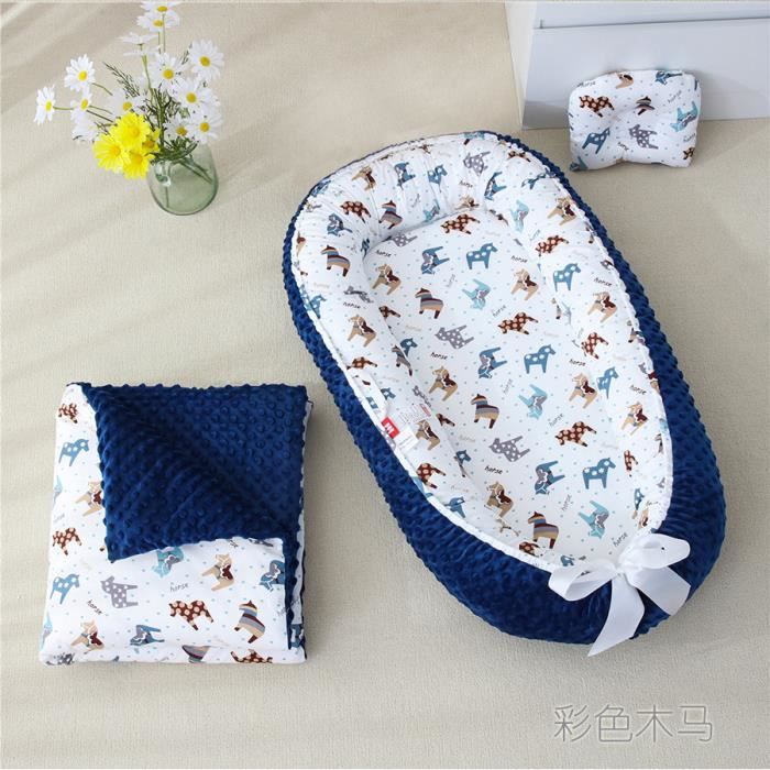 Réducteur Lit Bébé SONARIN Nid Cocoon 88x53cm Éléphant Coloré - Portable Coton Respirant