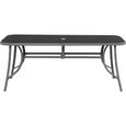 Ensemble table et chaises de jardin - HABITAT ET JARDIN - Cordoba XL 180 - Métal - Design - Gris foncé-1