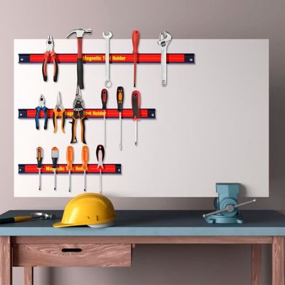 Barre Magnétique Ultra-Puissante 43 Cm Pour Outils Lourds (Version Améliorée) - Force Magnétique Pour Outils Pesants - Barre à Outils Magnétique Économique - Organisateur D'Outils En Métal