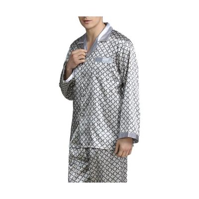 Pyjama Homme Satin Ensemble de Pyjama Homme Soie Hiver Manches Longues Col V Hommes Satin Pyjama Long Boutonne Devant Argente Argente Cdiscount Pret a Porter