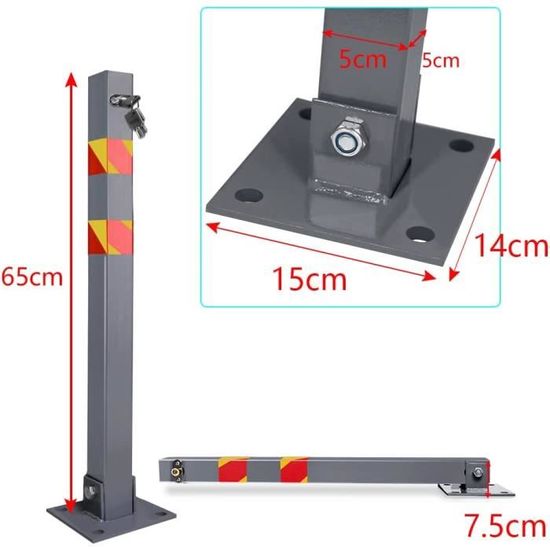 Poteaux Stationnement Yakimz - Lot De 2 Blocages Acier Verrouillables