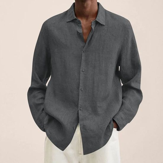 Chemise gris foncé homme new arrivals