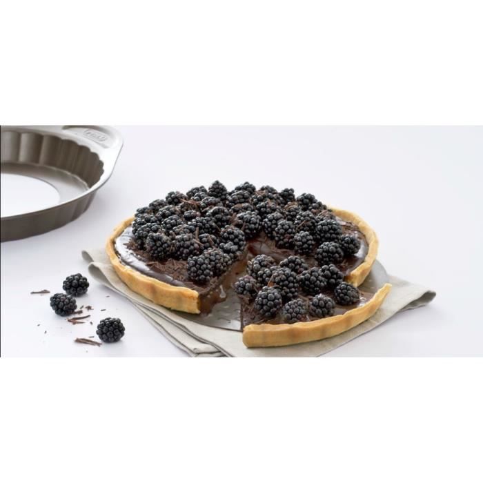 Moule à Tarte Pyrex Asimetria 25 Cm - Métal Anti-Adhésif Avec Fond Amovible Et Poignée XL