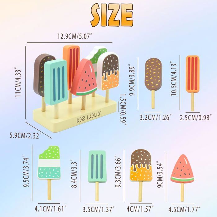 AOLEVA Jeu De Crème Glacée, Accessoires Dinette Enfant Ensemble De Jouet De Cuisine Aliments Nourriture En Plastique Cadeau Pour Enfant Garçons Filles 3 4 5 Ans