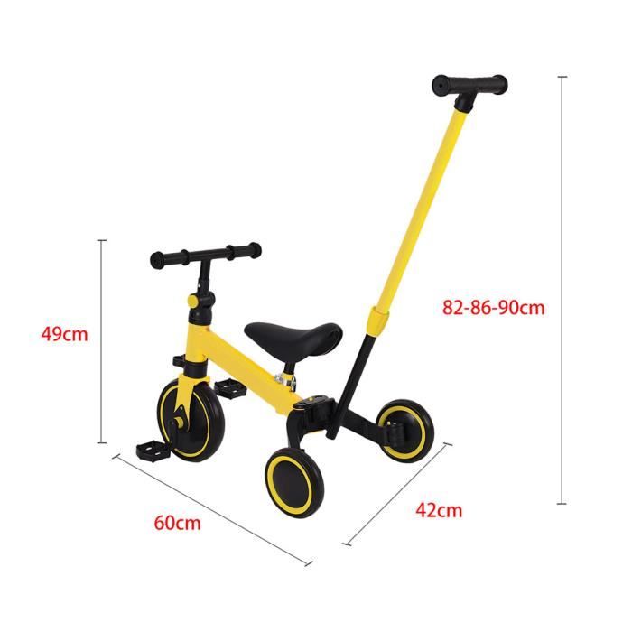 Tricycle pour enfant Lao Dian Jaune 3 roues Poussette et velo Capacite de charge 15 kg Cdiscount Jeux Jouets