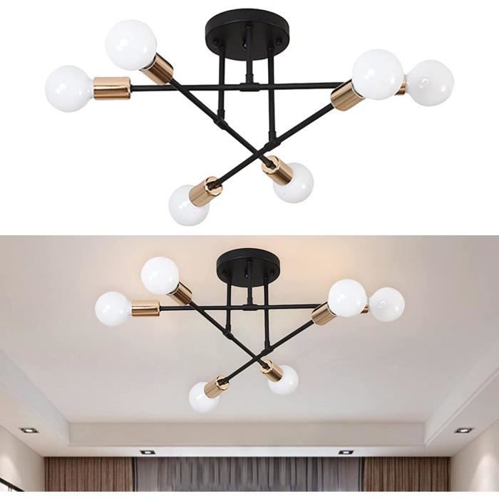 Plafonnier Moderne À 6 Lumières, Look Vintage, Lustre, Pendentif D ...