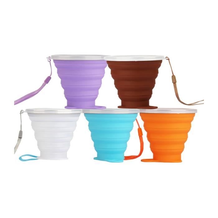 Tasse de voyage pliable en Silicone de 270ml, tasse de Camping pliante avec couvercle, tasse à boire rétractable, tasse d'eau Portable pour Sport de plein air 15 Tasse de voyage pliable en Silicone de 270ml, tasse de Camping pliante avec couvercle, tasse à boire rétractable, tasse d'eau Portable pour Sport de plein air 15