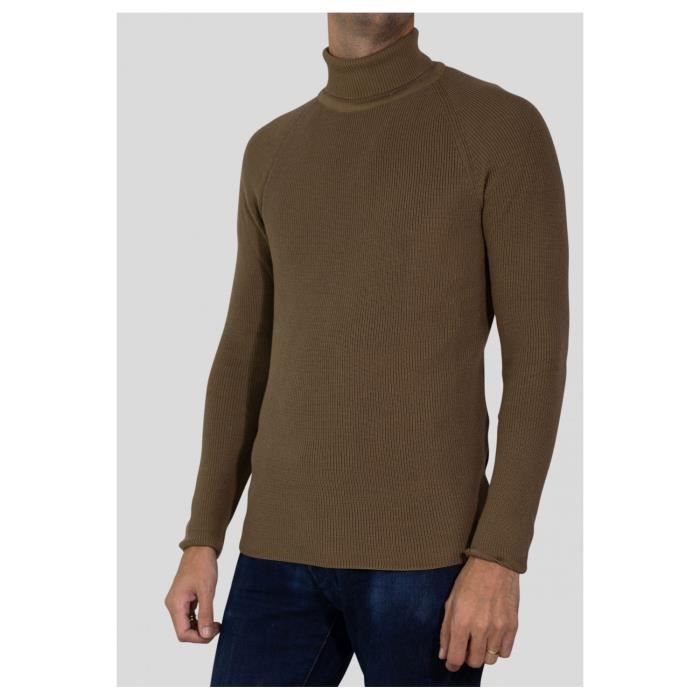 Col roulé homme marron new arrivals