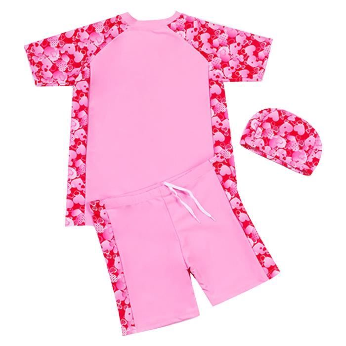Maillot De Bain Bikini Jantzen Fille - Taille 6, Rose Fluo/vert, Occasion Très Bon état