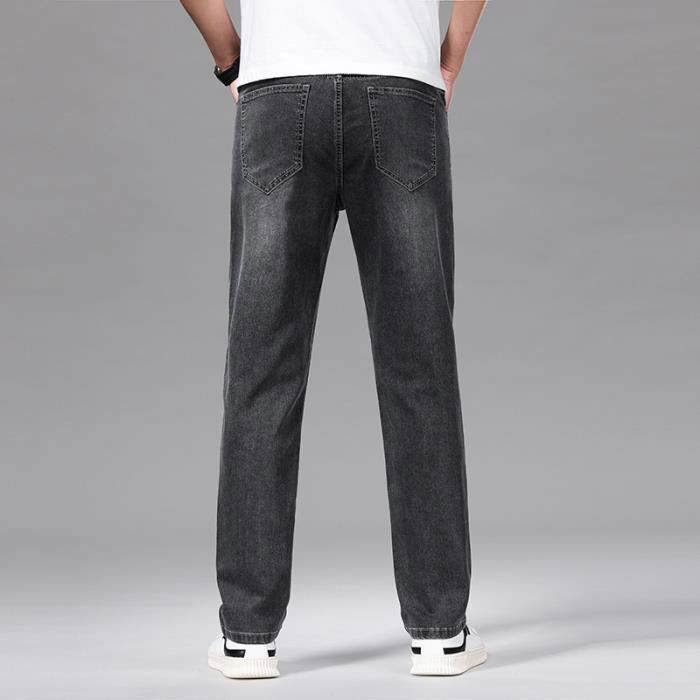 Jean Homme Stretch Taille standard Casual 5 Poches Effet Delave