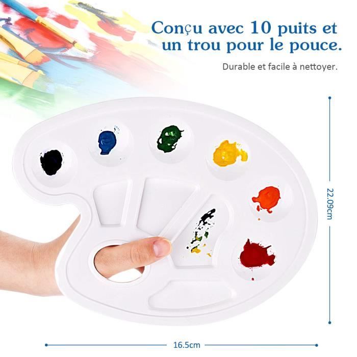 Set de Pinceaux de Peinture 12 Pinceau + Palette Brosse de Peinture à  l'huile Peinture Acrylique pour Débutant Artiste Enfant Cadeau