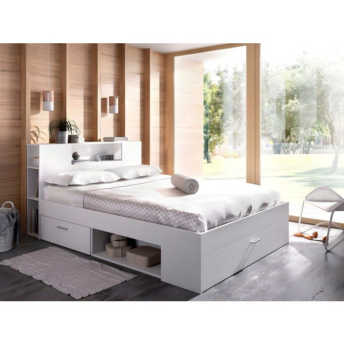 Tête De Lit IKEA BRIMNES Avec Rangement – Blanc – 146x28x111 Cm – Neuve Sous Emballage
