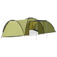 Tente igloo de camping 650x240x190 cm 8 personnes Vert LVD-2