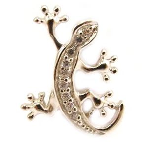 Pendentif Salamandre En Argent Massif Ajouré - Occasion - Sans Marque - Style Argenté Vintage
