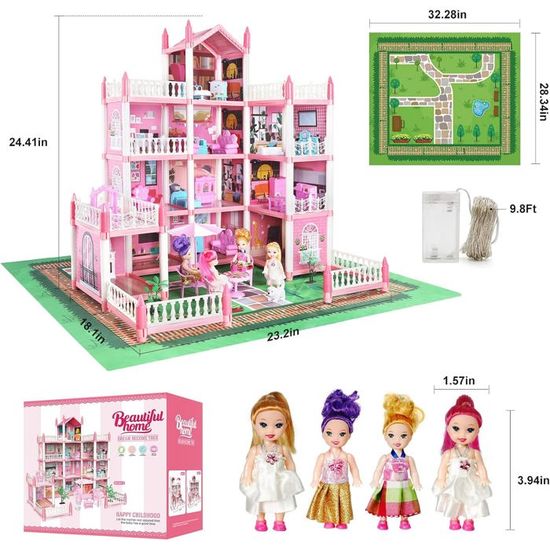 Maison de poupée, maison de poupée de rêve pour les filles, kit de maison de pou Maison de poupée, maison de poupée de rêve pour les filles, kit de maison de pou