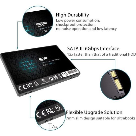 Crucial 4To CT4000MX500SSD1 SSD interne MX500-jusqua 560 Mo/s (3D NAND, SATA,  2,5 pouces) - Cdiscount Informatique