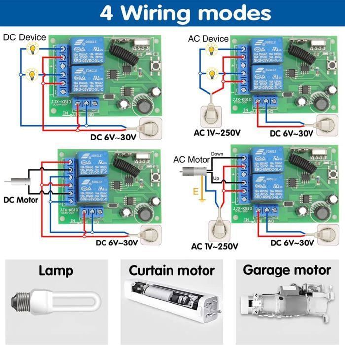 Dieserc 433MHz RF commutateur à distance sans fil Dieserc 433MHz RF commutateur à distance sans fil
