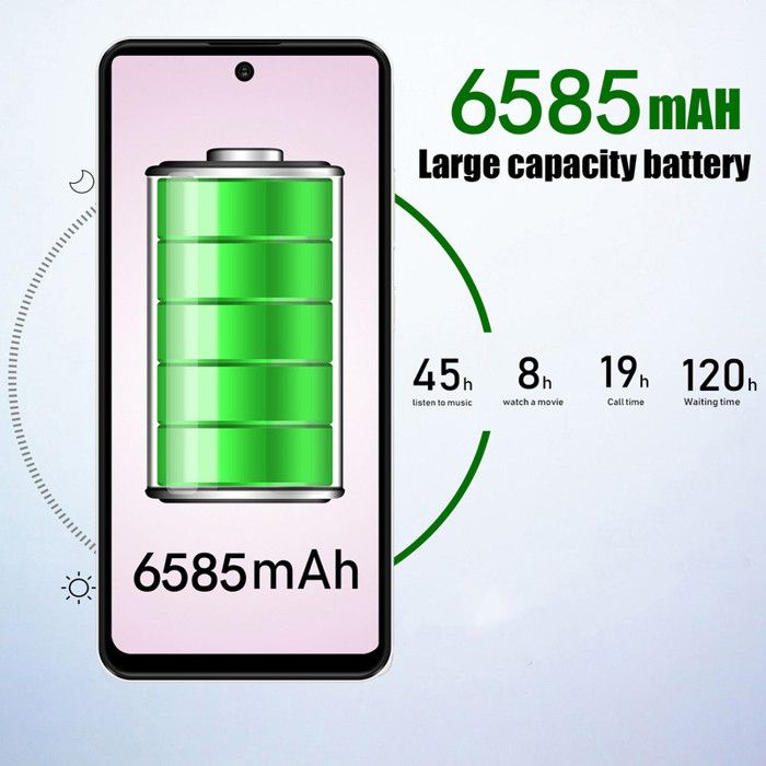 Smartphone Android 4G Pas Cher - Écran 6,56" 4Go+64Go, Double SIM, Appareil Photo 8+16MP - Noir