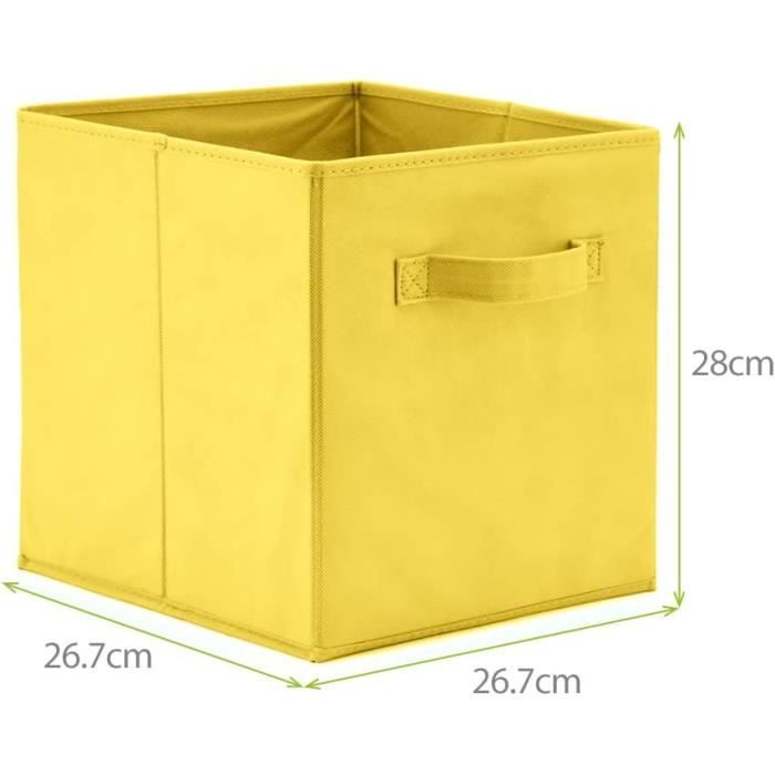 8 Boîtes Rangement 26,7cm - Tissu Non-tissé - Coloris Assortis - Pliables