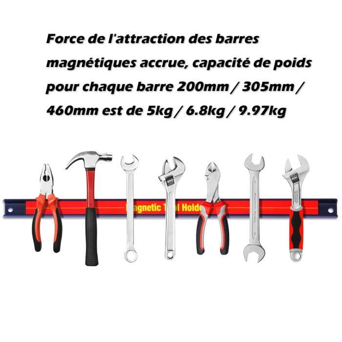 3 Barres Magnétiques Barre Aimantée Puissant pour Outils Porte-outils Mural  Porte-Couteaux en Acier 20cm 30cm 46cm Max 13 kg - Cdiscount Bricolage