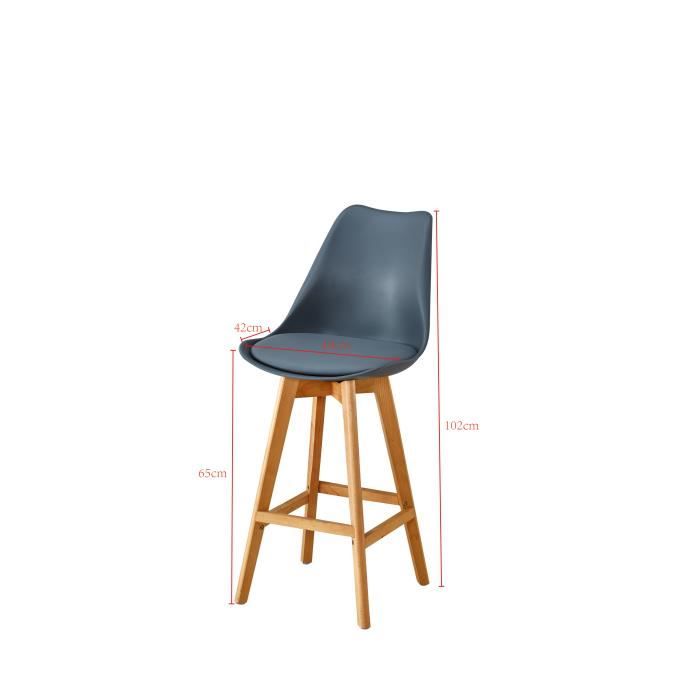 Lot De 2 Tabourets Hauts Scandinaves OUUTMEE - 60 Cm De Haut, Design Sobre - Parfait Pour Comptoir Ou Cuisine