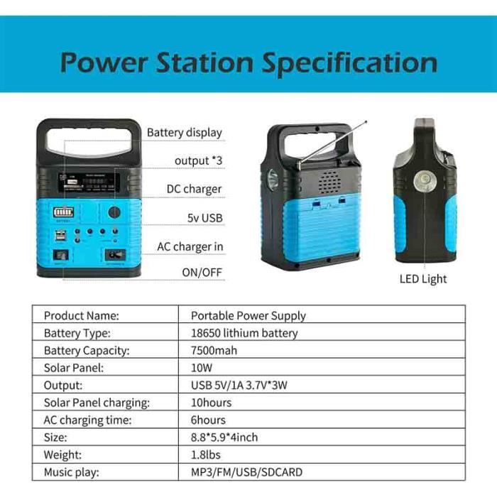 Powkey Station d'alimentation portable 26400 mAh/97,68 Wh avec sortie CA 100 W/230 V, 12 V DC, PD 65 W USB C Batterie externe Power Station d' alimentation Camping Tablette Téléphone portable