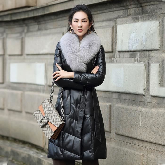 Doudoune en cuir femme haute moyenne et longue vraie fourrure de