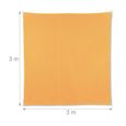 Voile d'ombrage carrée jaune - RELAXDAYS - Toile solaire - Anti-UV - Imperméable - 160 g/m²-3