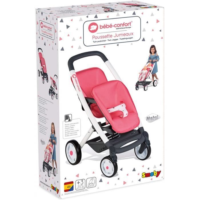 Poussette double smoby bebe 2025 confort