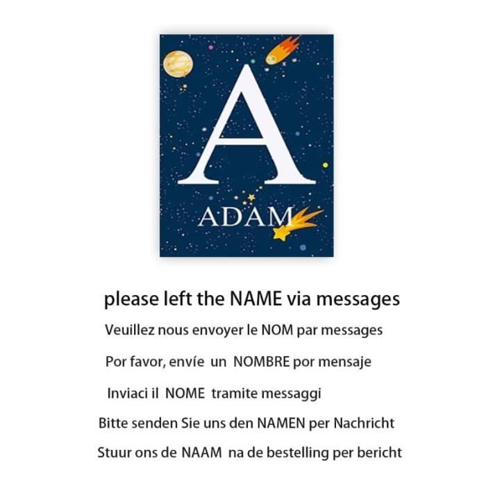 Affiche Chambre Bebe Garcon Tableau Prenom Toile 30x40 Poster