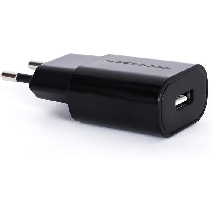 ADAPTATEUR SECTEUR Chargeur Secteur vers USB Noir + Cable USB 1m pour  liseuses et Smartphones avec Port Micro USB176 - Cdiscount Téléphonie